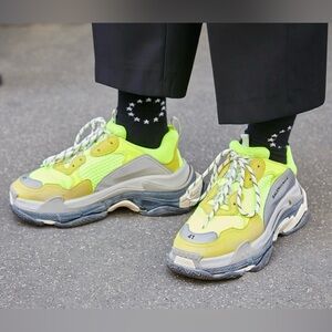 NEW Balenciaga Yellow and Gray Sneakers